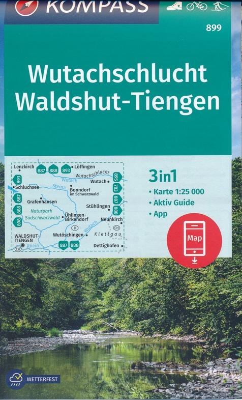 Carte de randonnée n° 899 - Wutachschlucht, Waldshut-Tiengen (Allemagne) | Kompass carte pliée Kompass 
