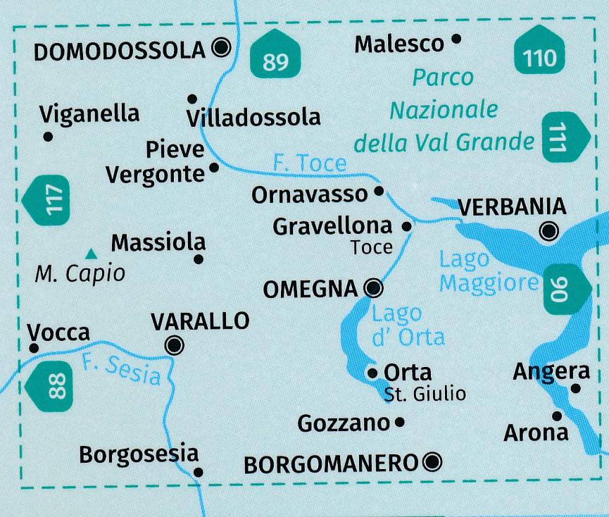 Carte de randonnée n° 97 - Varallo, Verbania, Lago d'Orta (Italie) | Kompass carte pliée Kompass 