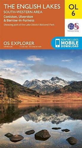 Carte de randonnée n° OL006 - English Lakes - South Western area (Grande Bretagne) | Ordnance Survey - Explorer carte pliée Ordnance Survey 