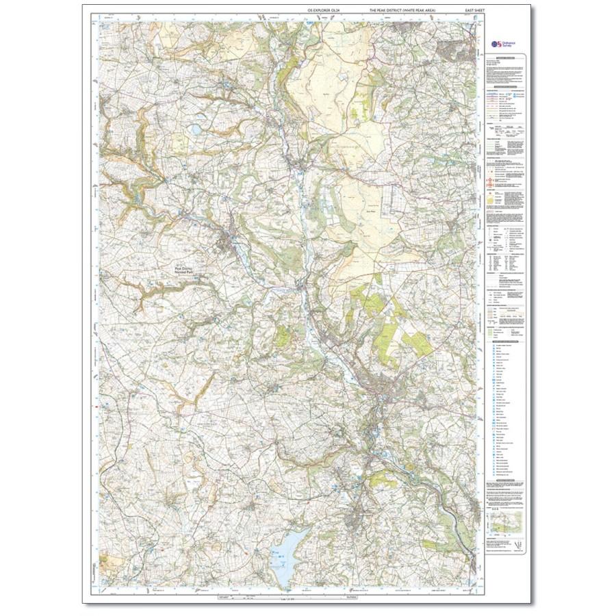 Carte de randonnée n° OL024 - Peak District - White Peak area (Grande Bretagne) | Ordnance Survey - Explorer carte pliée Ordnance Survey 