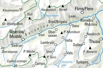 Carte de randonnée n° WK.20 - Surselva (Suisse) | Kümmerly & Frey carte pliée Kümmerly & Frey 