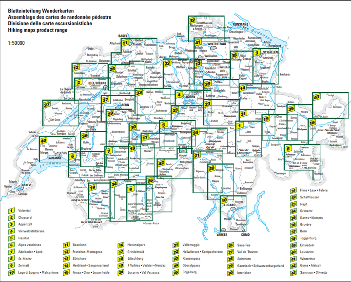 Carte de randonnée n° WK.22 - Lacs d'Hallwil & de Sempach (Suisse) | Hallwag carte pliée Hallwag 