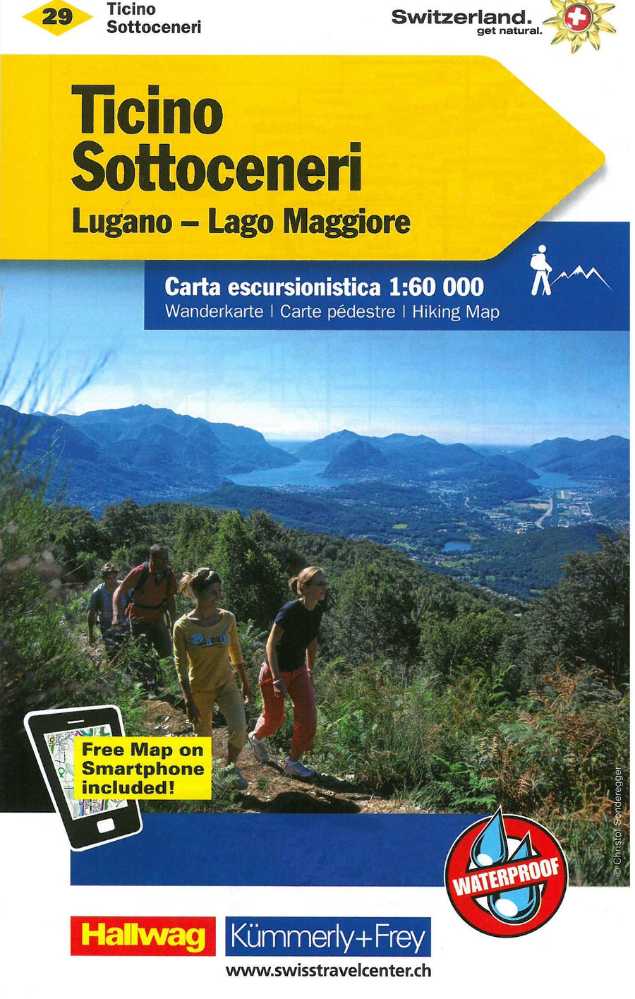 Carte de randonnée n° WK.29 - Tessin Sottoceneri, Lac Majeur (Suisse) | Kümmerly & Frey carte pliée Kümmerly & Frey 