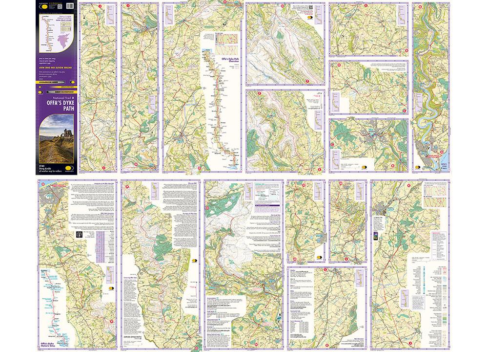 Carte de randonnée - Offa's Dyke Path XT40 | Harvey Maps - National Trail maps carte pliée Harvey Maps 