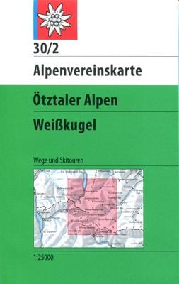 Carte de randonnée - Ötztaler Alpen Weisskugel 30/2 walk ski | Alpenverein carte pliée Alpenverein 