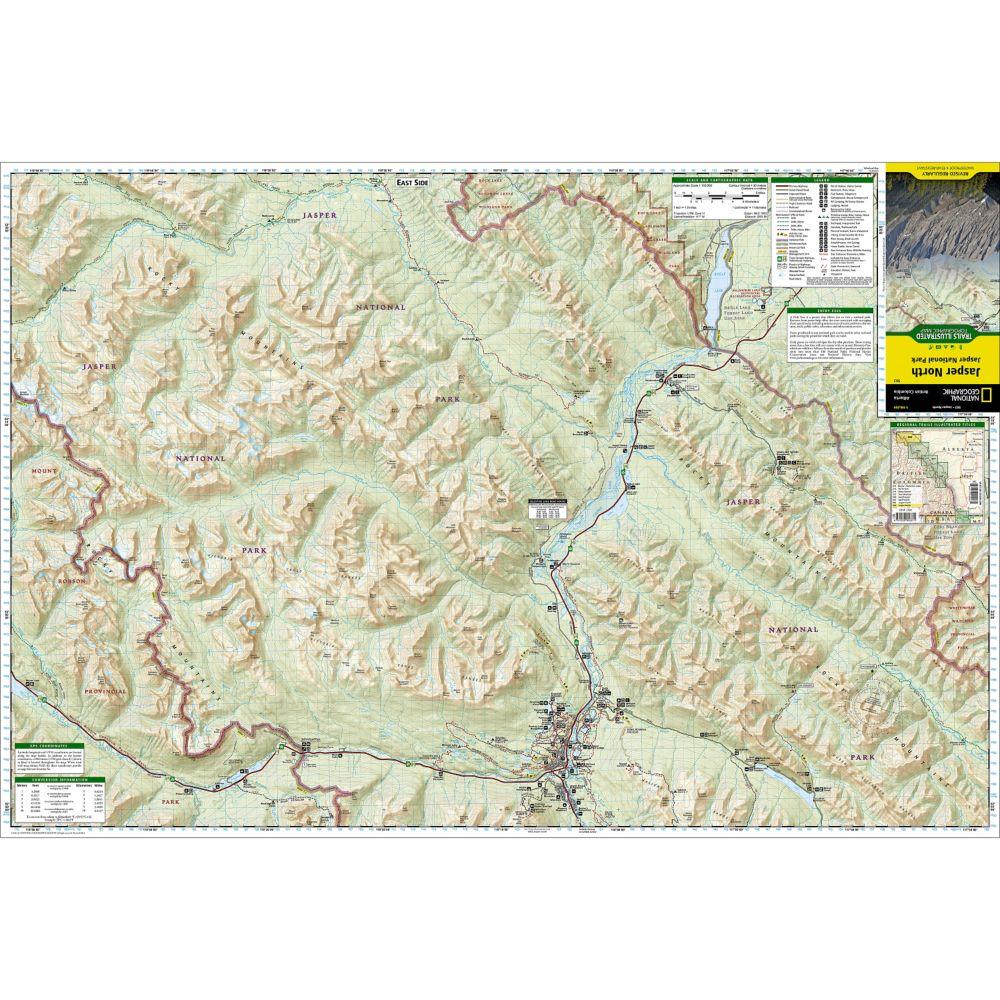 Carte de randonnée - Parc national Jasper (Nord) | National Geographic carte pliée National Geographic 
