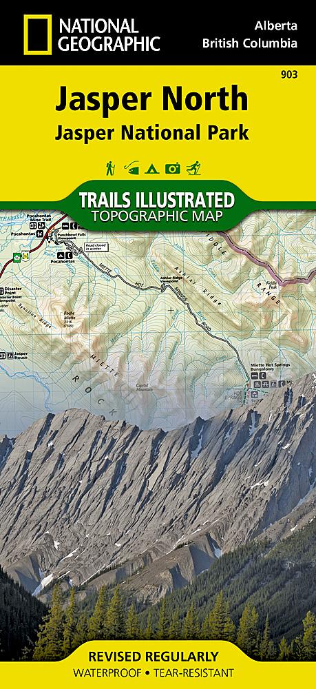 Carte de randonnée - Parc national Jasper (Nord) | National Geographic carte pliée National Geographic 
