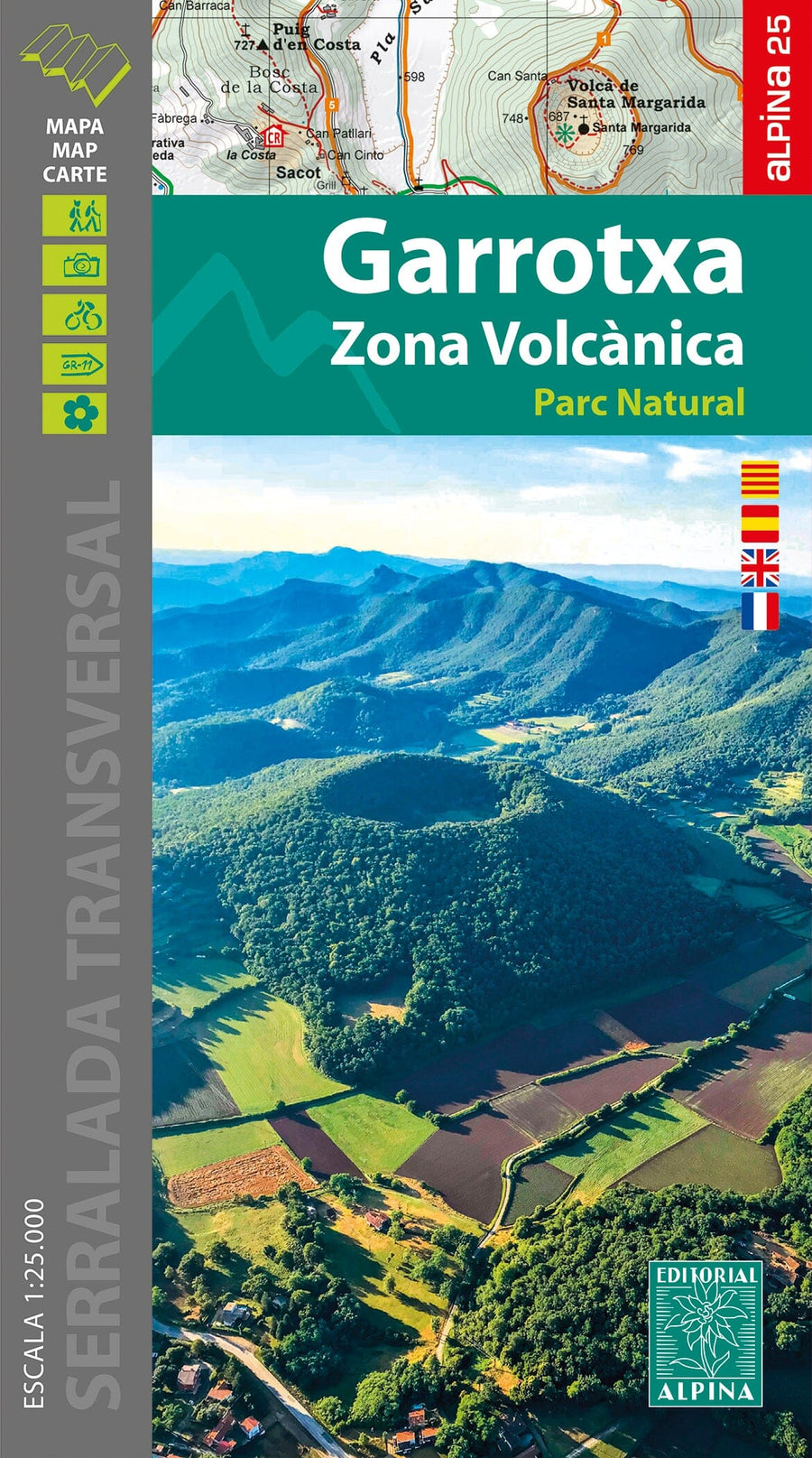 Carte de randonnée - Parc naturel de la zone Volcanique de la Garrotxa (Catalogne) | Alpina carte pliée Editorial Alpina 