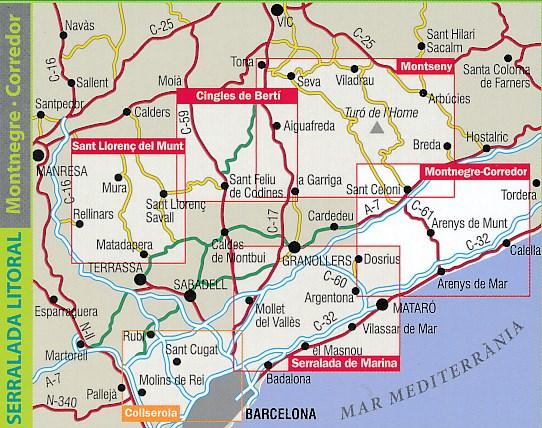 Carte de randonnée - Parc naturel du Montnegre et el Corredor (Catalogne) | Alpina carte pliée Editorial Alpina 