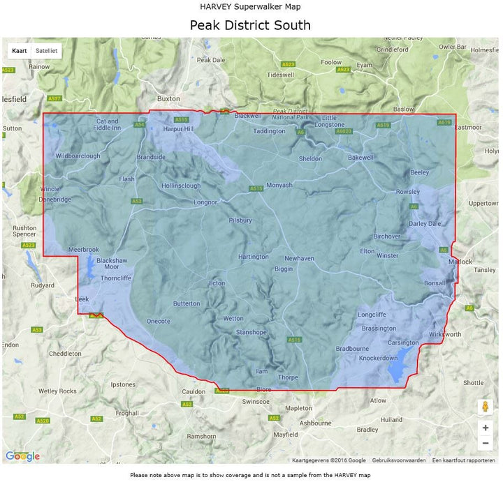Carte de randonnée - Peak District Sud XT25 | Harvey Maps - Superwalker maps carte pliée Harvey Maps 