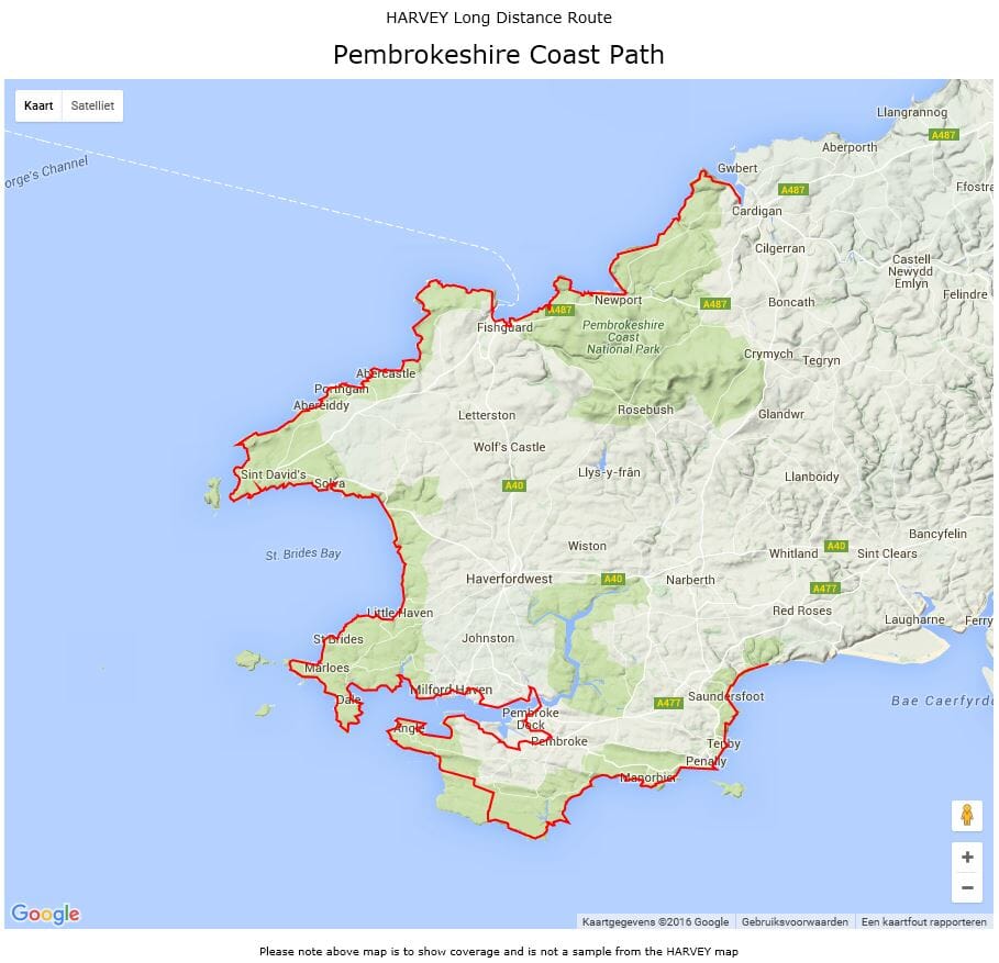 Carte de randonnée - Pembrokeshire Coast Path XT40 | Harvey Maps - National Trail maps carte pliée Harvey Maps 