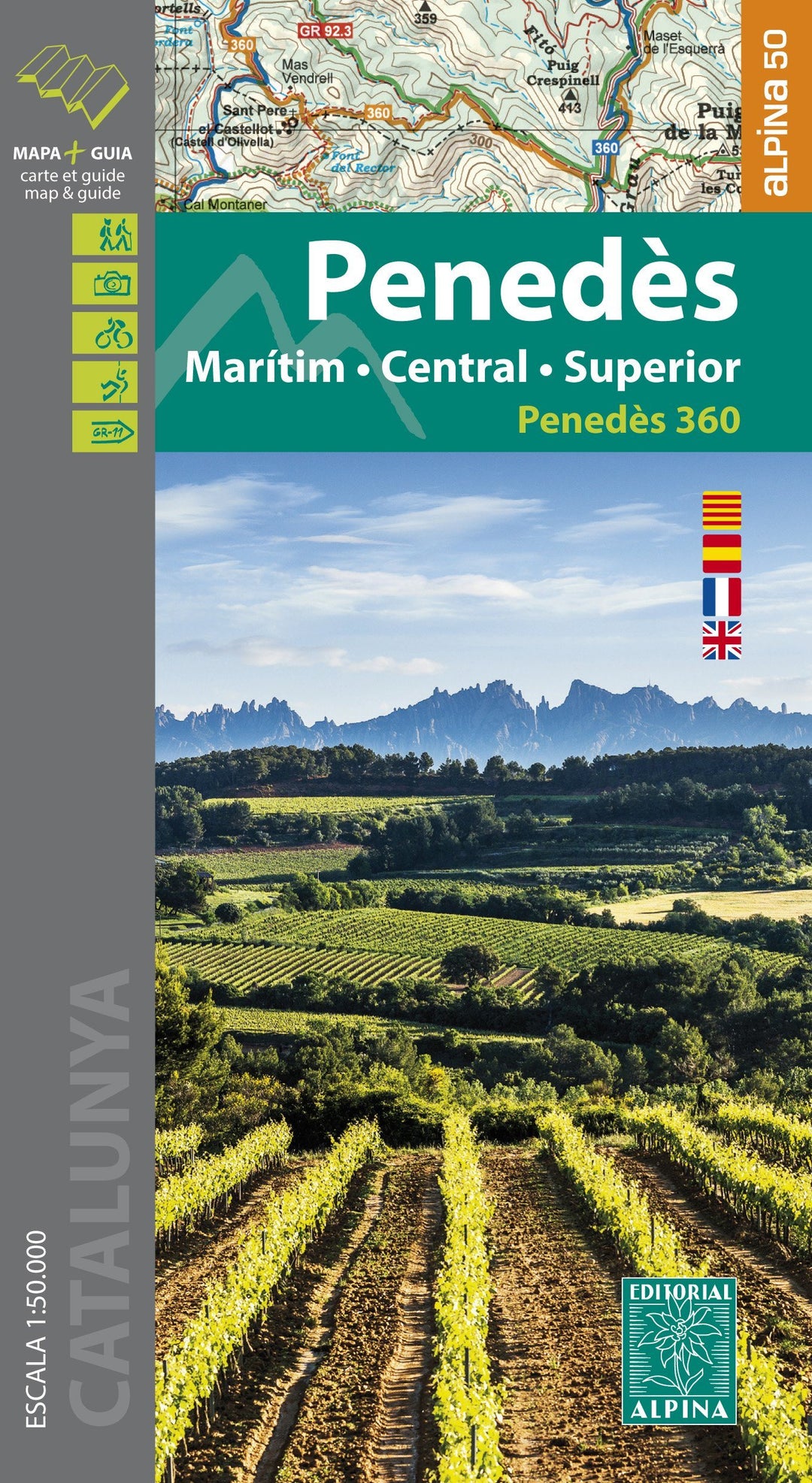 Carte de randonnée - Penedès, Maritim-Central-Superior (Catalogne) | Alpina carte pliée Editorial Alpina 