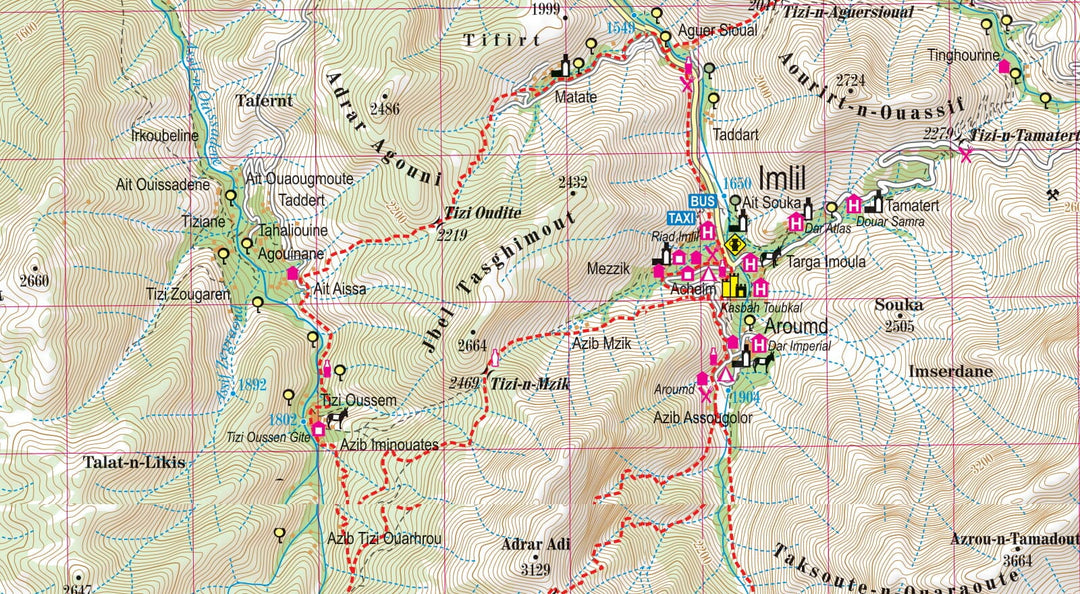 Carte de randonnée plastifiée - Haut Atlas marocain ( incluant le Jbel Toubkal) | TerraQuest carte pliée Terra Quest 