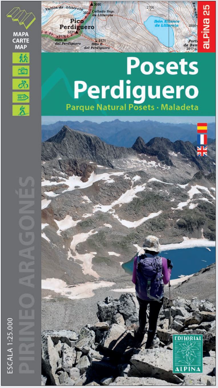 Carte de randonnée - Posets, Perdiguero (Pyrénées aragonaises) | Alpina carte pliée Editorial Alpina 