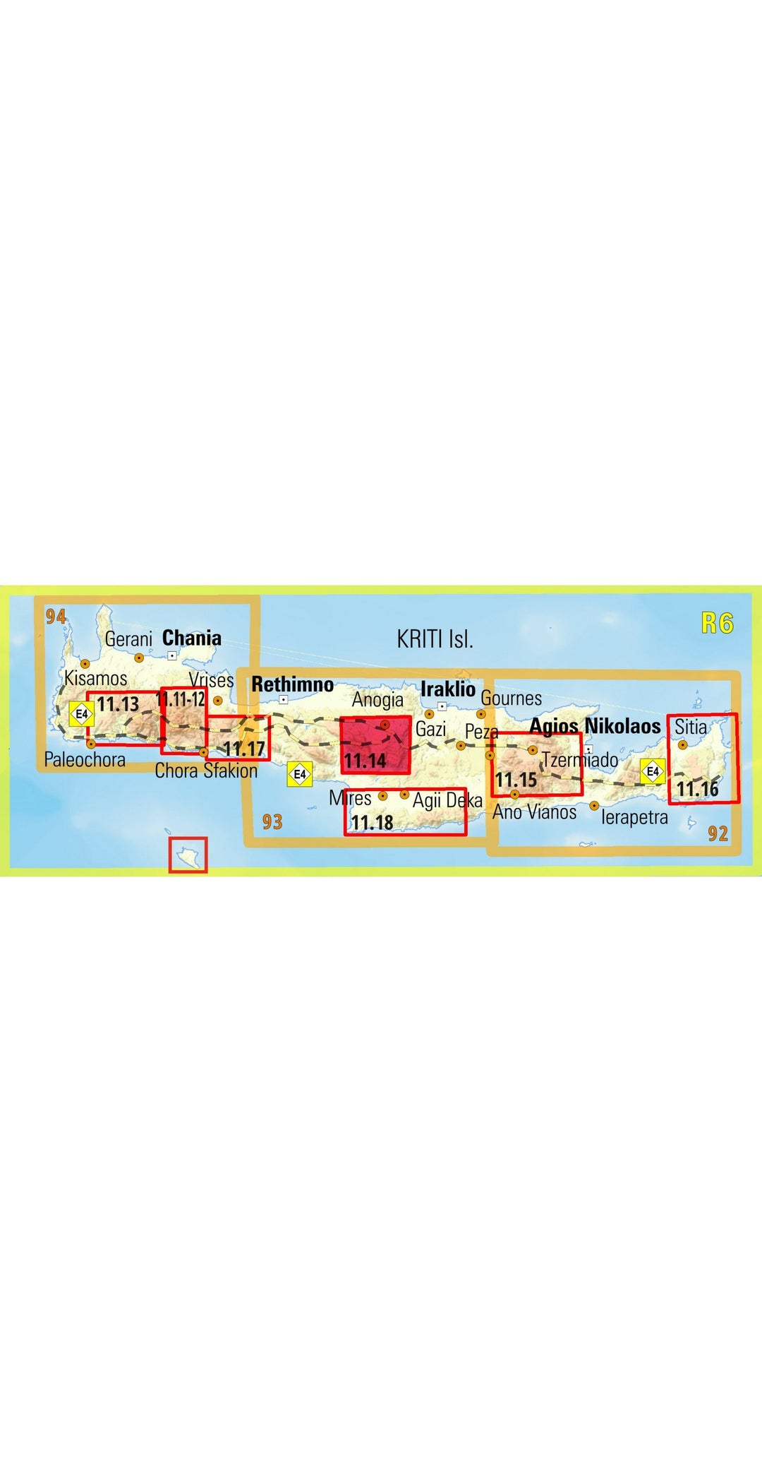 Carte de randonnée - Psiloritis /Mt Ida (Crète) | Anavasi carte pliée Anavasi 