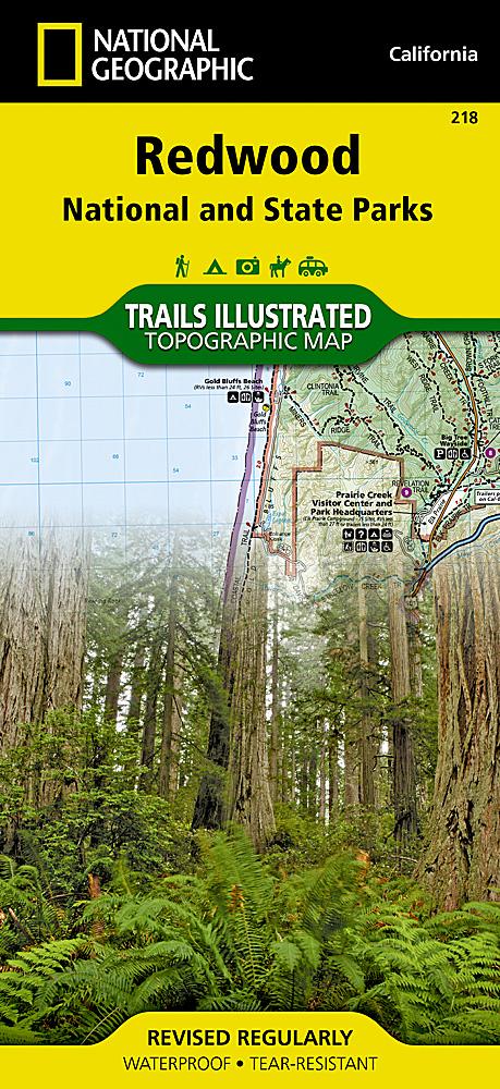Carte de randonnée - Redwood National & State Parks (Californie), n° 218 | National Geographic carte pliée National Geographic 