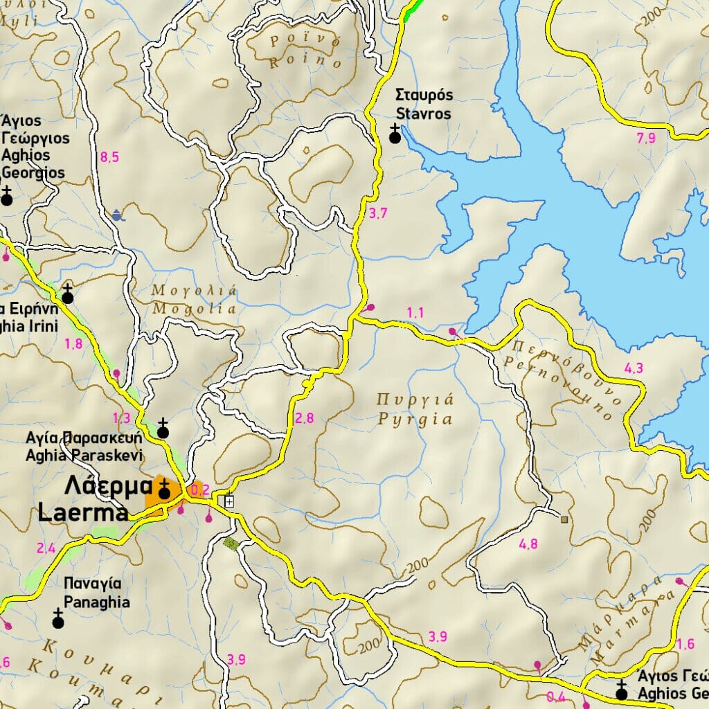 Carte de randonnée - Rhodes (Grèce) | Terrain Cartography carte pliée Terrain Cartography 