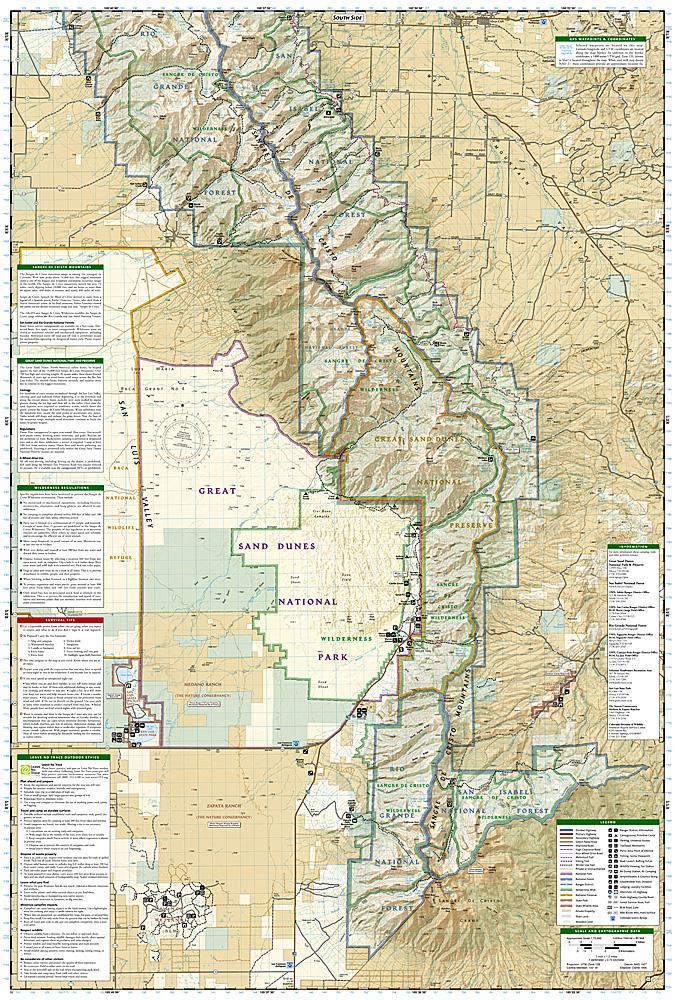 Carte de randonnée - Sangre de Cristo Mountains, Great Sand Dunes NP & Preserve (Colorado), n° 138 | National Geographic carte pliée National Geographic 