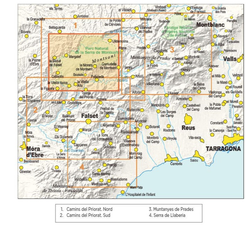 Carte de randonnée - Serra de Montsant (Catalogne) | Piolet carte pliée Editorial Piolet 