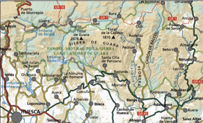 Carte de randonnée - Sierra de Guara (Aragon, Espagne) | Editorial Alpina carte pliée Editorial Alpina 