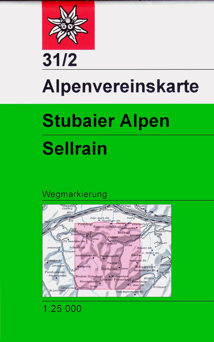 Carte de randonnée & ski - Stubaier Alpen Sellrain, n° 31/2 (Alpes autrichiennes) | Alpenverein carte pliée Alpenverein 