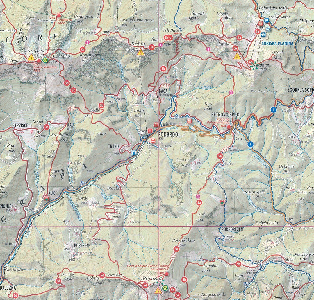 Carte de randonnée - Skofjelosko, Idrijsko, Cerkljansko hribovje (Slovénie) | Kartografija carte pliée Kartografija 