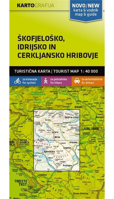 Carte de randonnée - Skofjelosko, Idrijsko, Cerkljansko hribovje (Slovénie) | Kartografija carte pliée Kartografija 