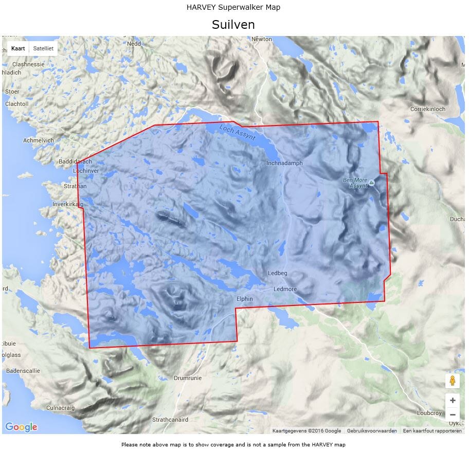 Carte de randonnée - Suilven, Stac Pollaidh & Ben More Assynt | Harvey Maps - Superwalker maps carte pliée Harvey Maps 