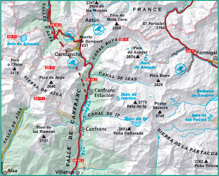 Carte de randonnée - Vallée de Canfranc & Vallée de Aísa (Pyrénées aragonaises) | Alpina carte pliée Editorial Alpina 