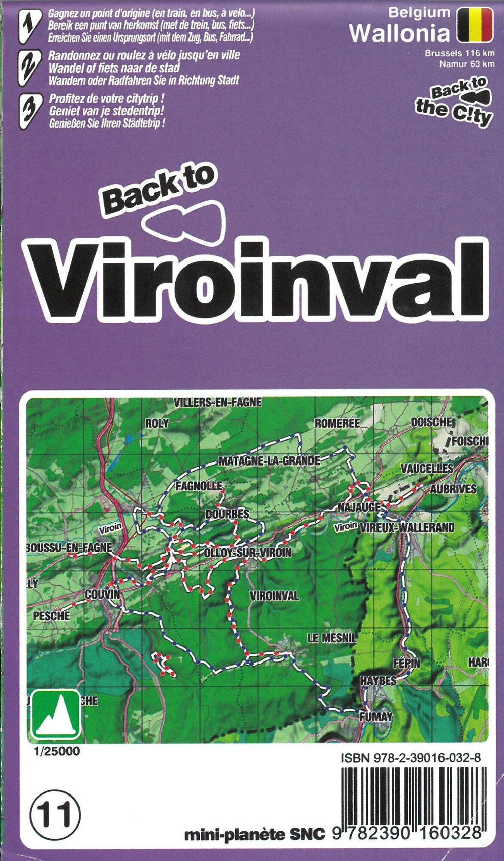 Carte de randonnée - Viroinval (Wallonie, Belgique) | Mini Planet carte pliée Mini Planet 