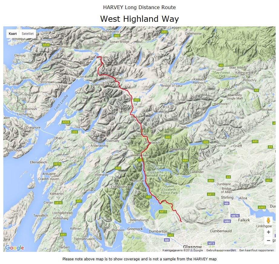 Carte de randonnée - West Highland Way XT40 | Harvey Maps - National Trail maps carte pliée Harvey Maps 
