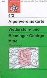 Carte de randonnée - Wetterstein- und Mieminger Gebirge Centre 4/2, n° 04/2 (Alpes autrichiennes) | Alpenverein carte pliée Alpenverein 
