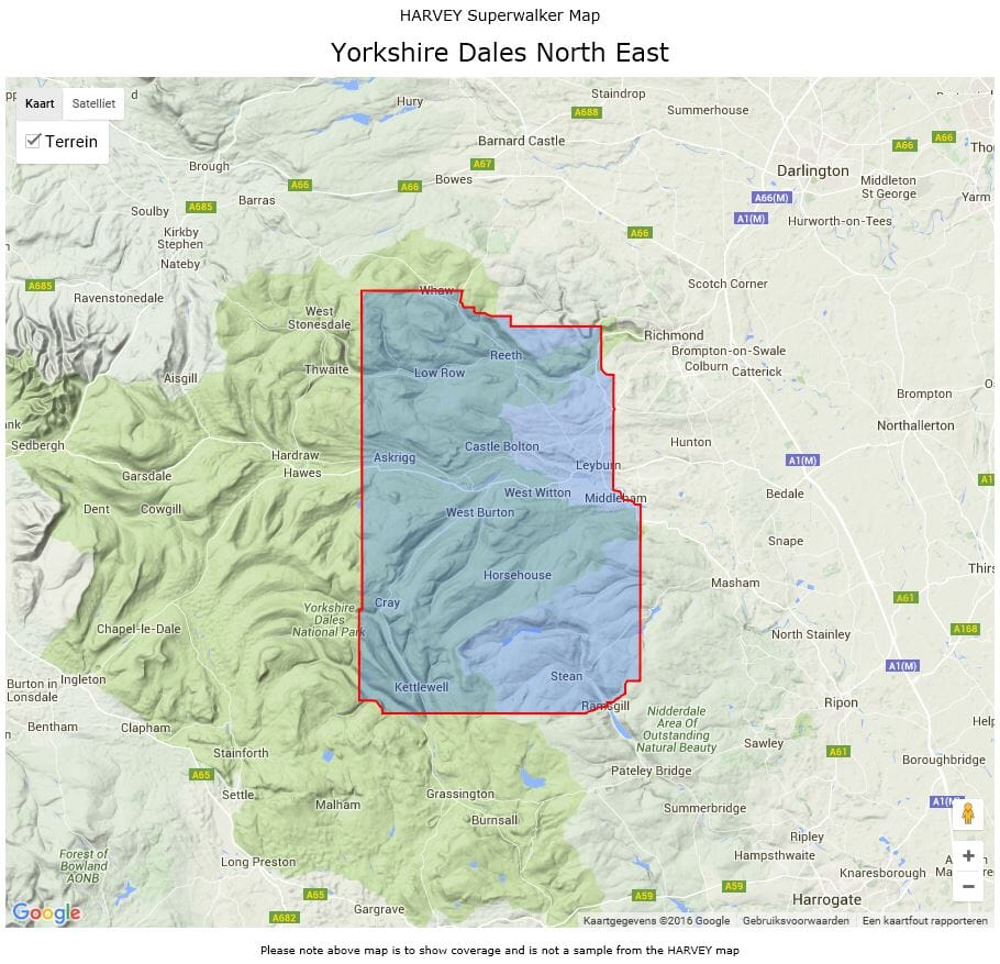 Carte de randonnée - Yorkshire Dales Nord-Est XT25 | Harvey Maps - Superwalker maps carte pliée Harvey Maps 
