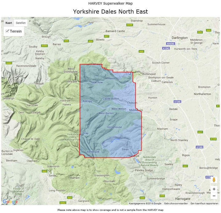 Carte de randonnée - Yorkshire Dales Nord-Est XT25 | Harvey Maps - Superwalker maps carte pliée Harvey Maps 