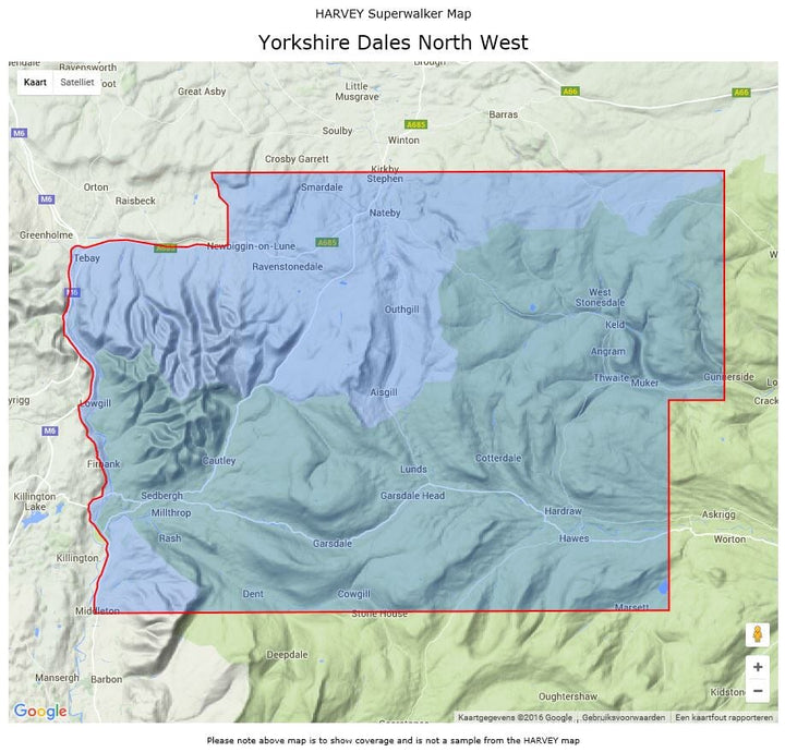 Carte de randonnée - Yorkshire Dales Nord-Ouest XT25 | Harvey Maps - Superwalker maps carte pliée Harvey Maps 