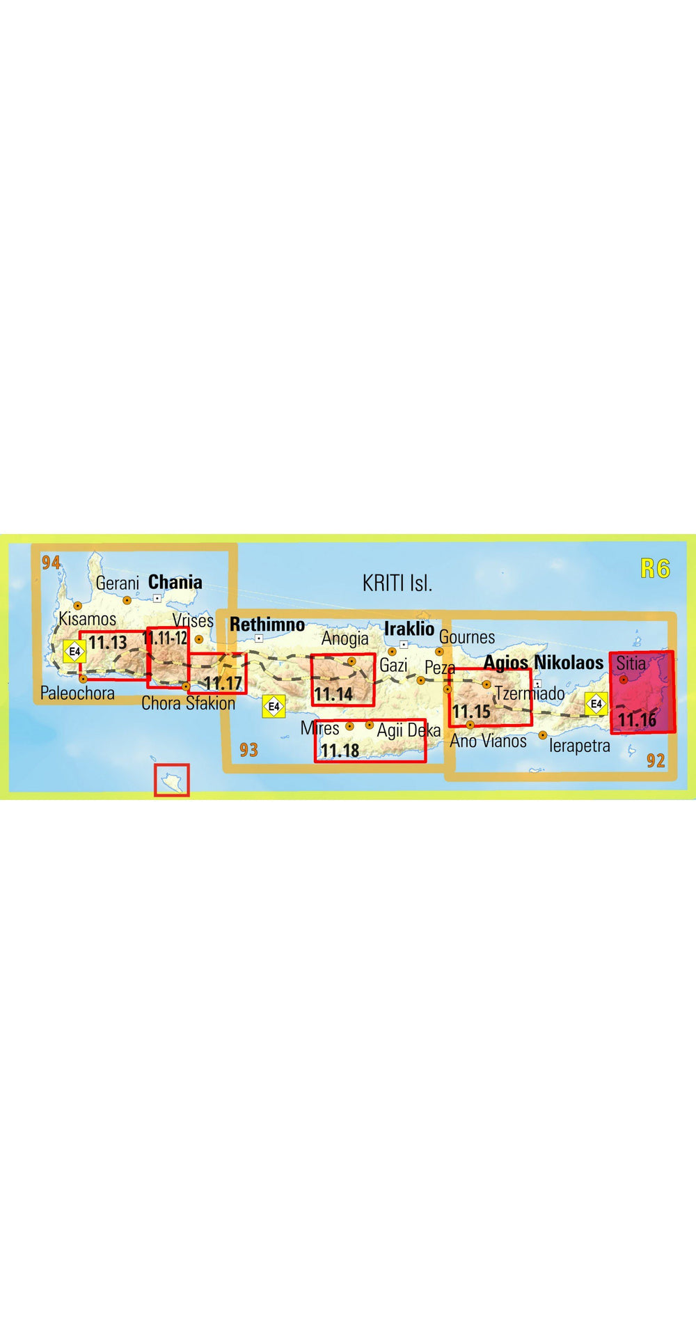 Carte de randonnée - Zakros, Vai, Sitia | Anavasi carte pliée Anavasi 