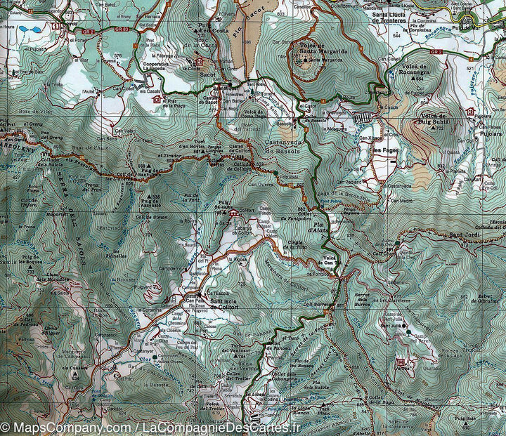 Carte de randonnée de la Zone Volcanique de la Garrotxa (Catalogne, Espagne) | Alpina - La Compagnie des Cartes