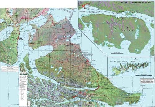 Carte de trekking de la Terre de Feu et d'Isla Navarino | Zagier y Urruty carte pliée Zagier y Urruty 