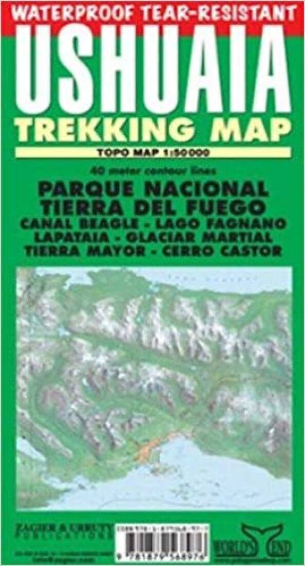 Ushuaia Trekking Map | Zagier y Urruty Road Map 