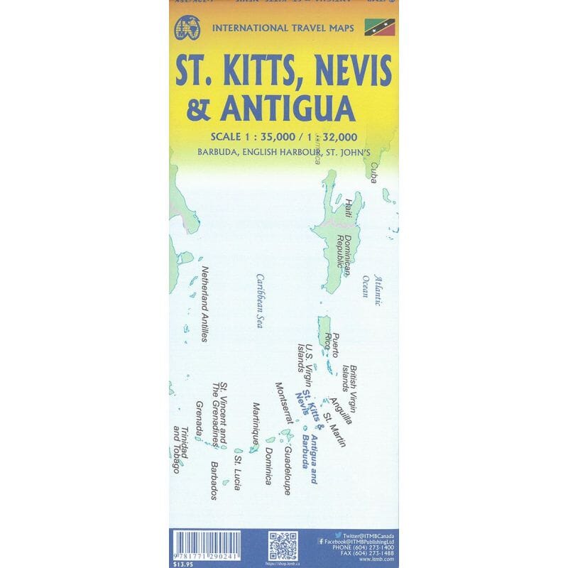 Carte de voyage - Antigua, Saint Kitts et Nevis | ITM carte pliée ITM 