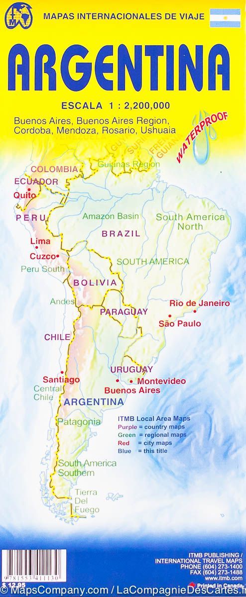 Carte de voyage - Argentine | ITM carte pliée ITM 