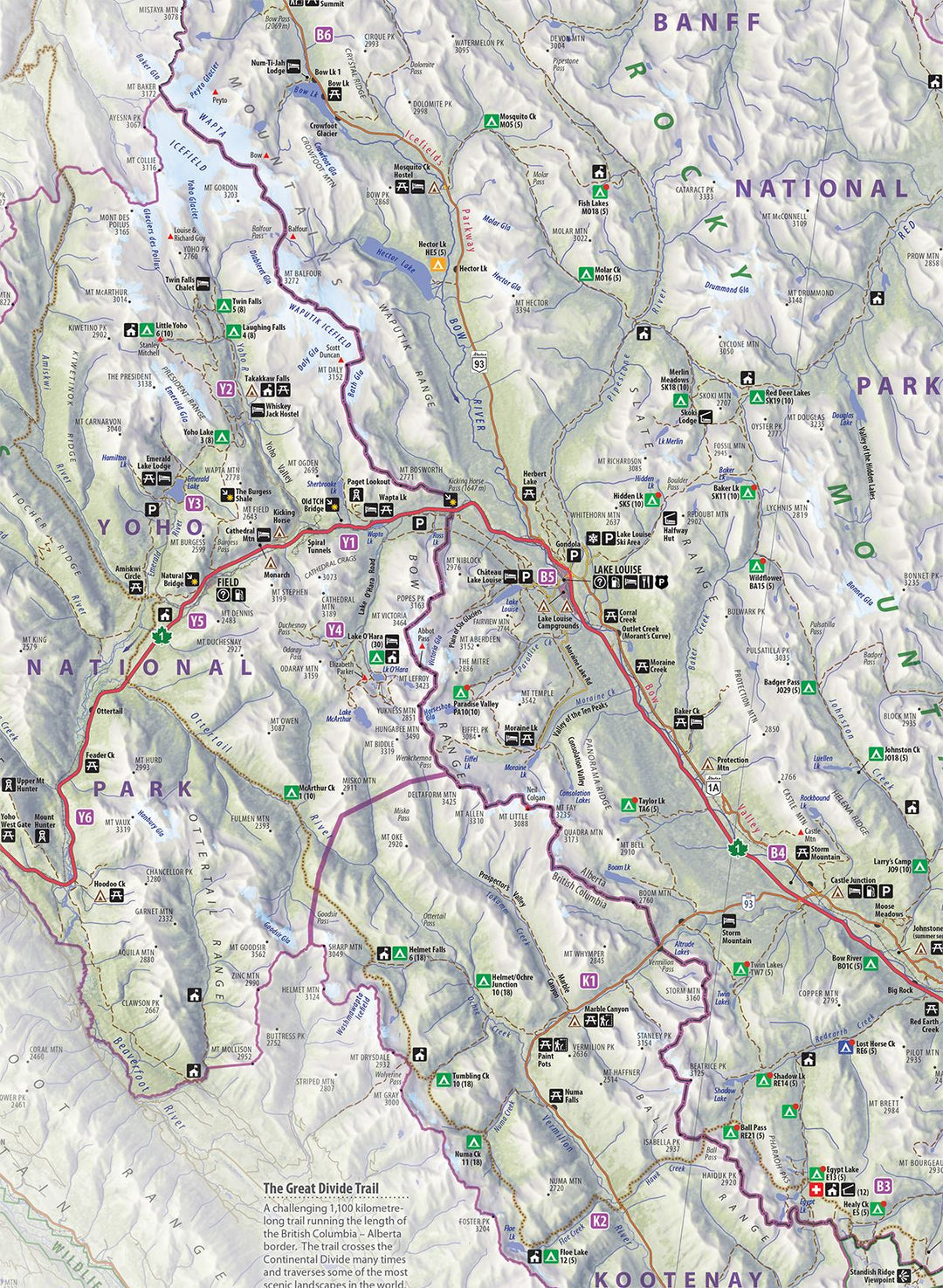 Carte de voyage - Banff, Yoho & Kootenay National Parks | Clark Geomatics carte pliée Clark Geomatics 