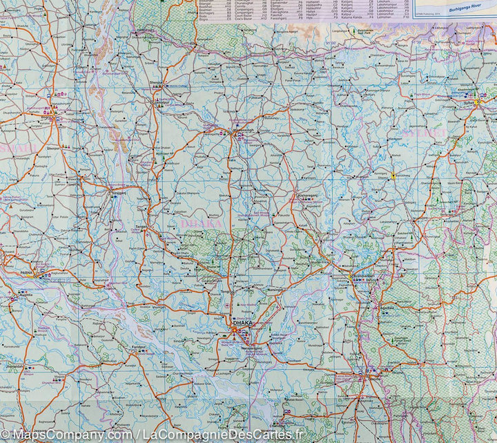 Carte du Bangladesh et de l&rsquo;Inde Est | ITM - La Compagnie des Cartes