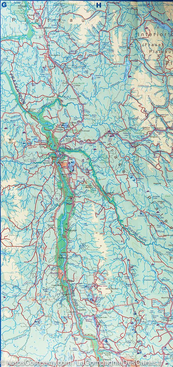 Travel Map - Cariboo Chilcotin (Canada) | ITM – MapsCompany - Travel ...