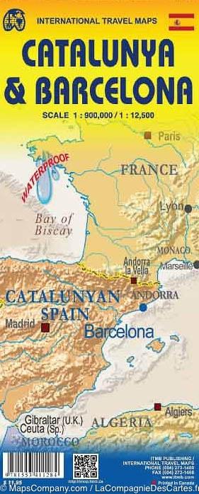 Carte de voyage - Catalogne & Plan de Barcelone | ITM carte pliée ITM 