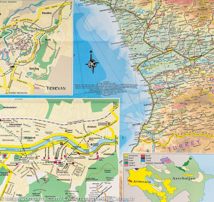 Carte du Caucase | ITM - La Compagnie des Cartes