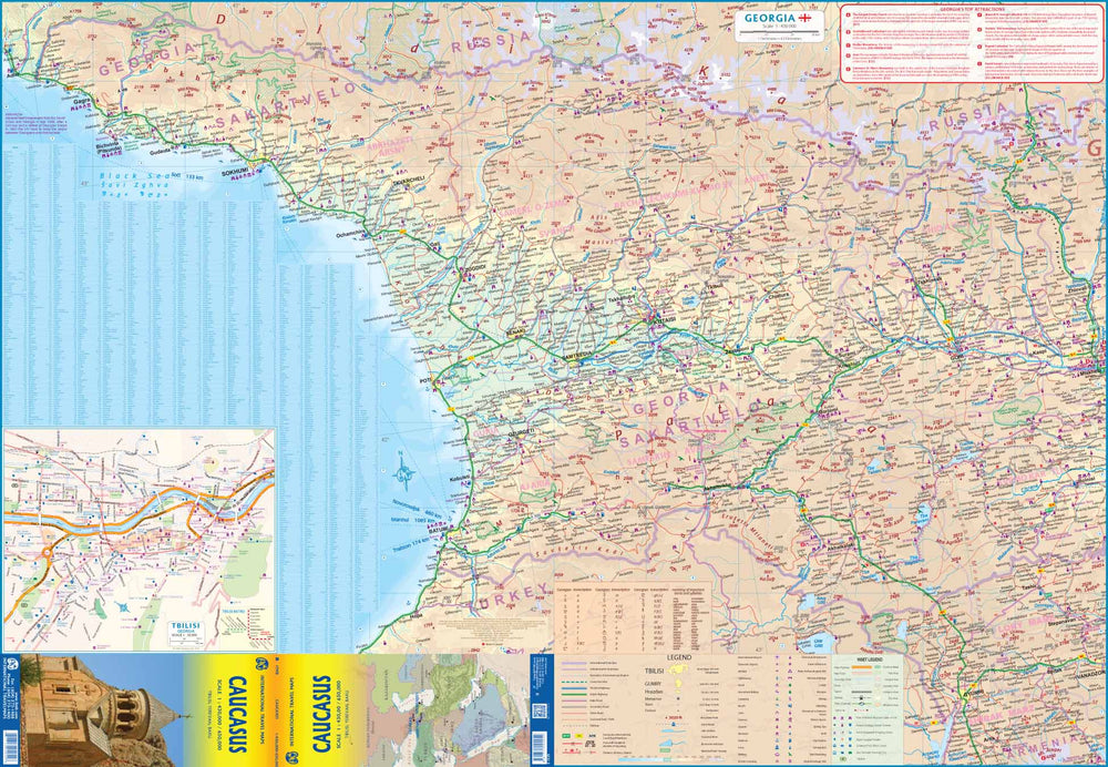 Carte de voyage - Caucase | ITM carte pliée ITM 
