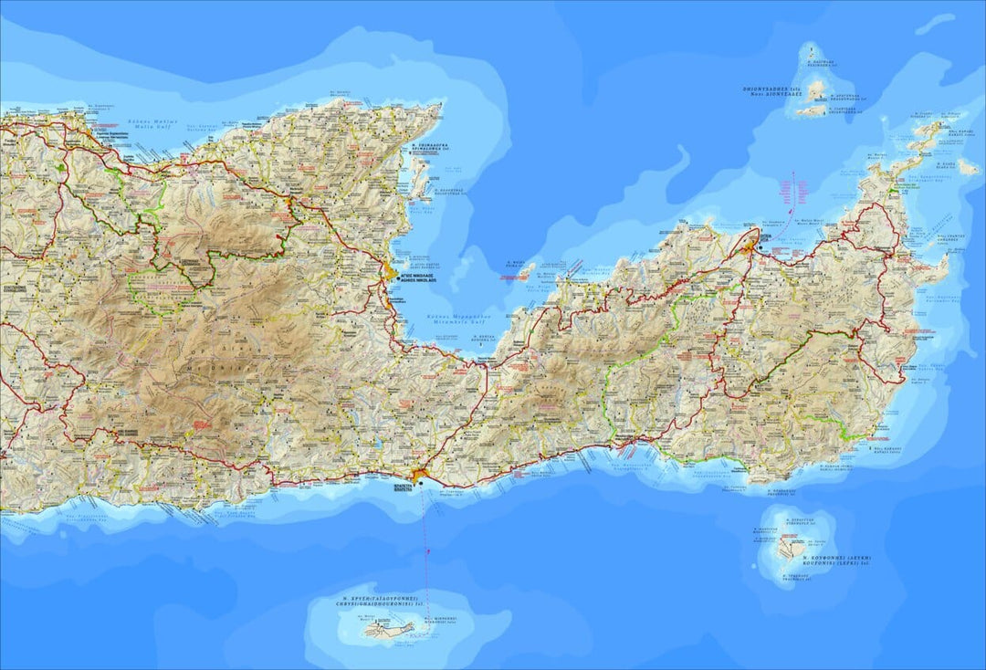 Carte de voyage - Crète Est | Terrain Cartography carte pliée Terrain Cartography 