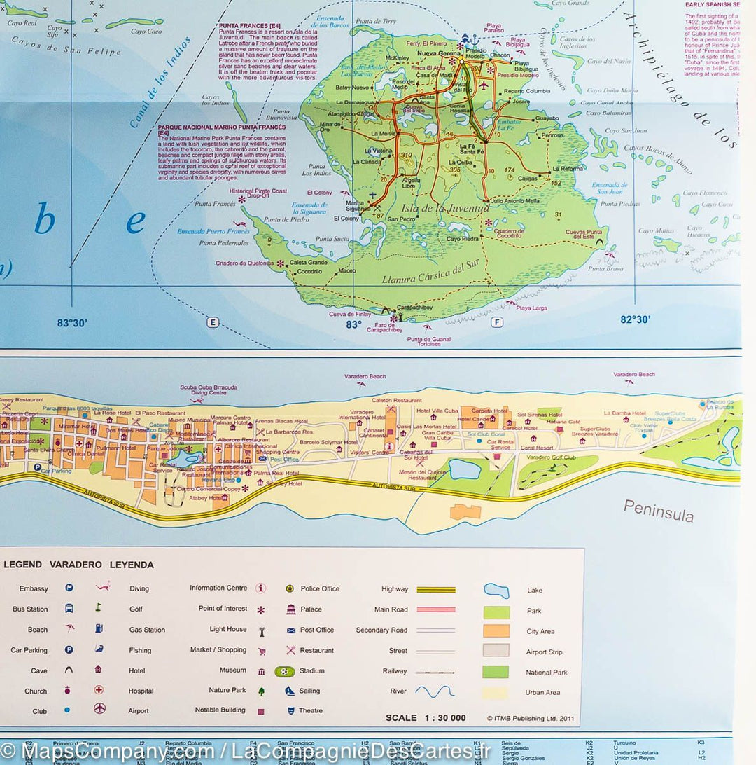 Carte de voyage - Cuba | ITM carte pliée ITM 