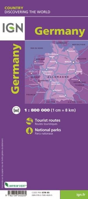 Carte de voyage de l'Allemagne | IGN - La Compagnie des Cartes